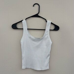 White Ribbed Tank Top